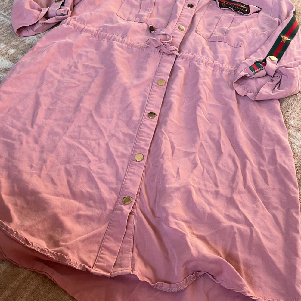 Pink Sequin Detailed Bee Dress Size Large - Picture 6 of 9